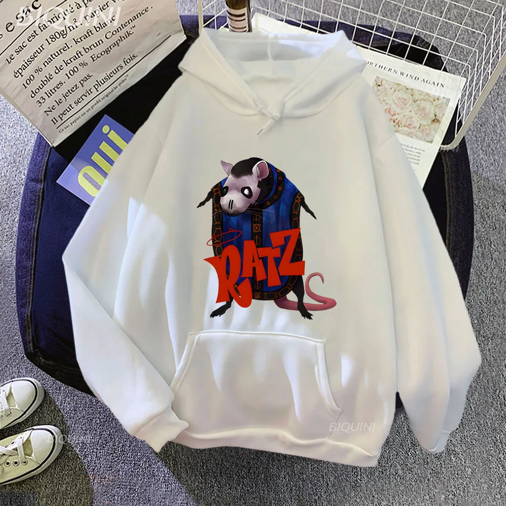 Freshly Dirty Rodents Hoodie Cartoon Print Hooded Manga Sweatshirt Winter Fleece Clothing Sudaderas Con Capucha Kawaii Hoody