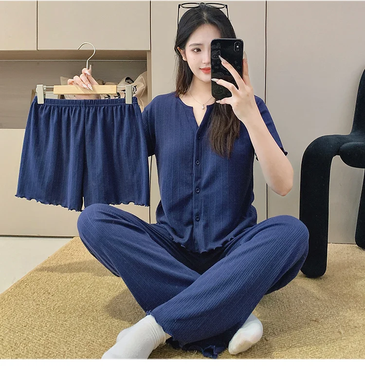 

Белые женские пижамные комплекты из спандекса с цветочным и тропическим принтом, домашняя одежда с завязками спереди, короткими рукавами и брюками-капри, легкие, для весны