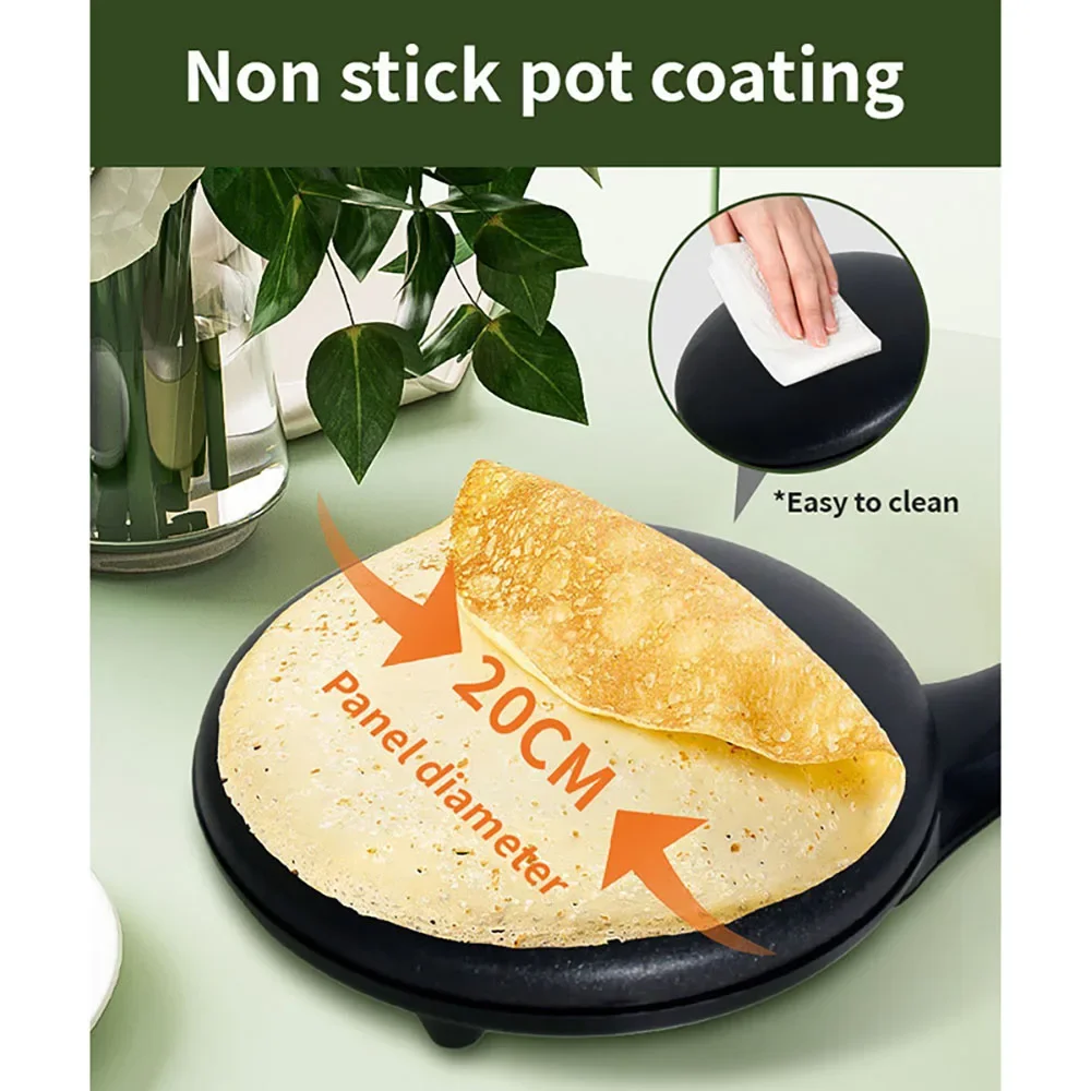 Cooking Tools Electric Pancake Maker, Instant Heating Spring Roll Pastry Frying Pan, Non-Stick Non-Stick Tray