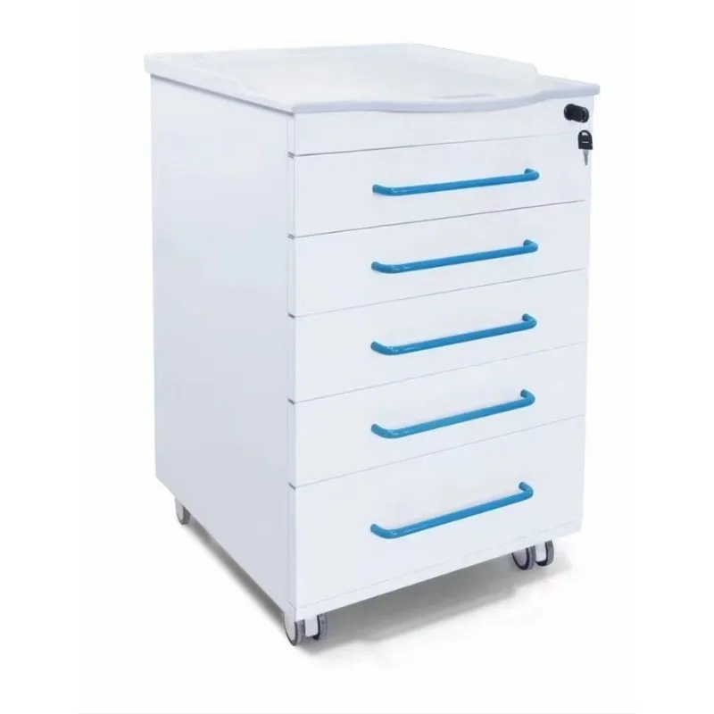 T oral integrated resin non-staining countertop, stainless steel mobile dental side cabinet
