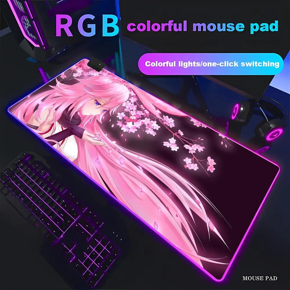 

Honkai Impact 3rd Games Красивый игровой коврик для мыши RGB HD Gamer Большой светодиодный светильник XXL Коврики для мыши ПК Компьютерный коврик Нескользящий декор