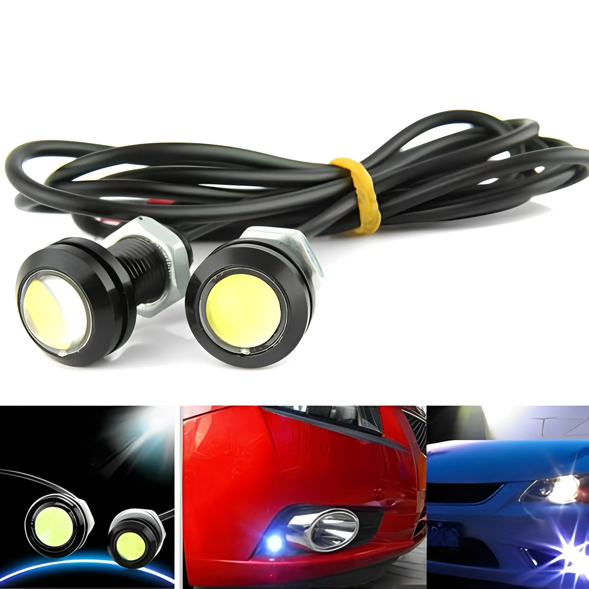 

2Pcs Eagle Eye Running Light DRL LED Car Motorcycle Backup Reversing Parking Signal Lamps Headlight Taillight Driving Light 12V