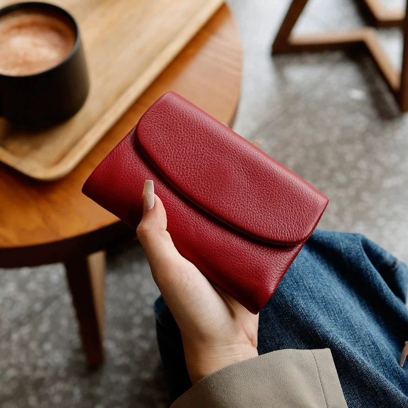 تتفاعل قصيرة السيدات محفظة جلدية عادية جلد طبيعي محفظة نسائية للعملات المعدنية حامل بطاقة الائتمان النساء محافظ صغيرة جلد البقر حقيبة صغيرة