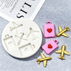 비행기 가방 실리콘 금형 Sugarcraft 컵케익 베이킹 금형 퐁당 케이크 장식 도구