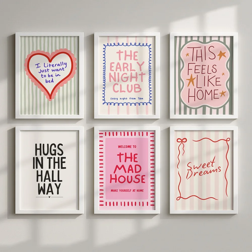  إطار يقتبس ملونة قماش جدار الفن يطبع الطباعة الحديثة الملصقات لعوب ديكور يطبع غرفة المعيشة أو ديكور غرفة نوم #1