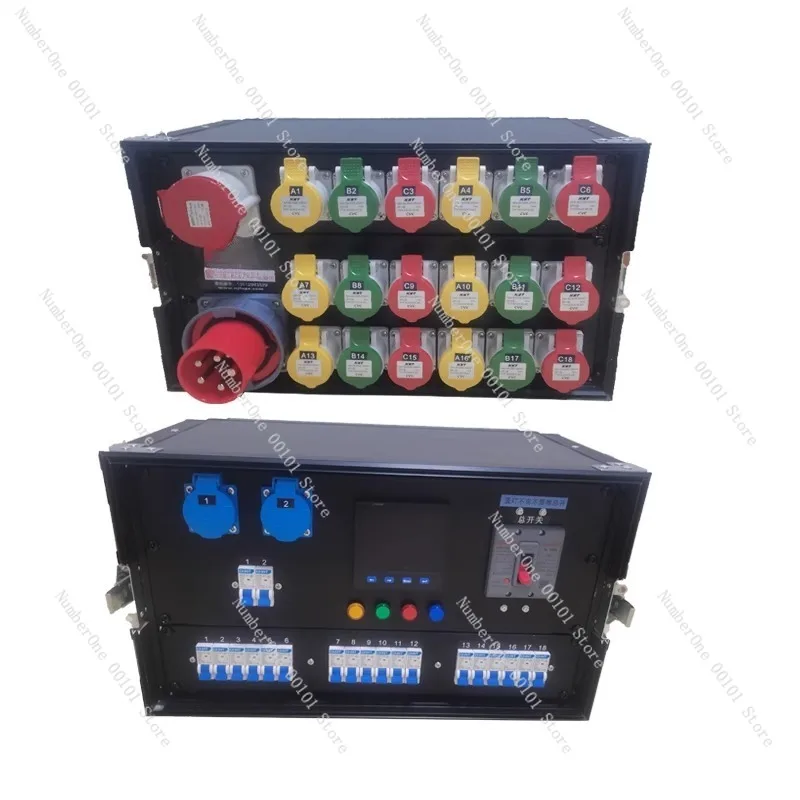 Stage Performance Power Distribution Box, 18-Channel Small Distribution Cabinet Lighting and Sound, Rental and Event Equipment