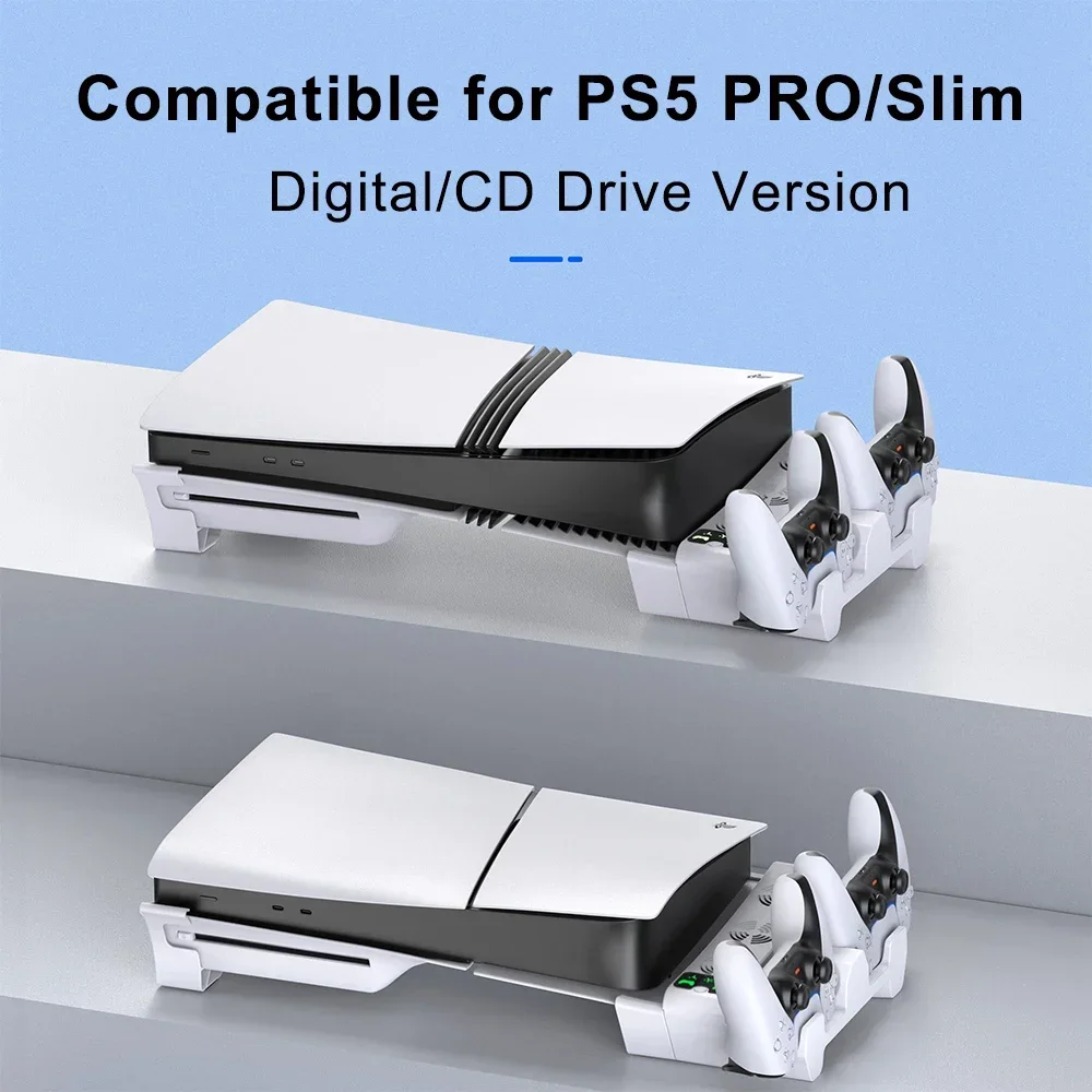 STARTRC для PS5 Pro/тонкая горизонтальная охлаждающая подставка, игровой контроллер, зарядная база для PlayStation 5 Pro/тонкая подставка для охлаждающего вентилятора