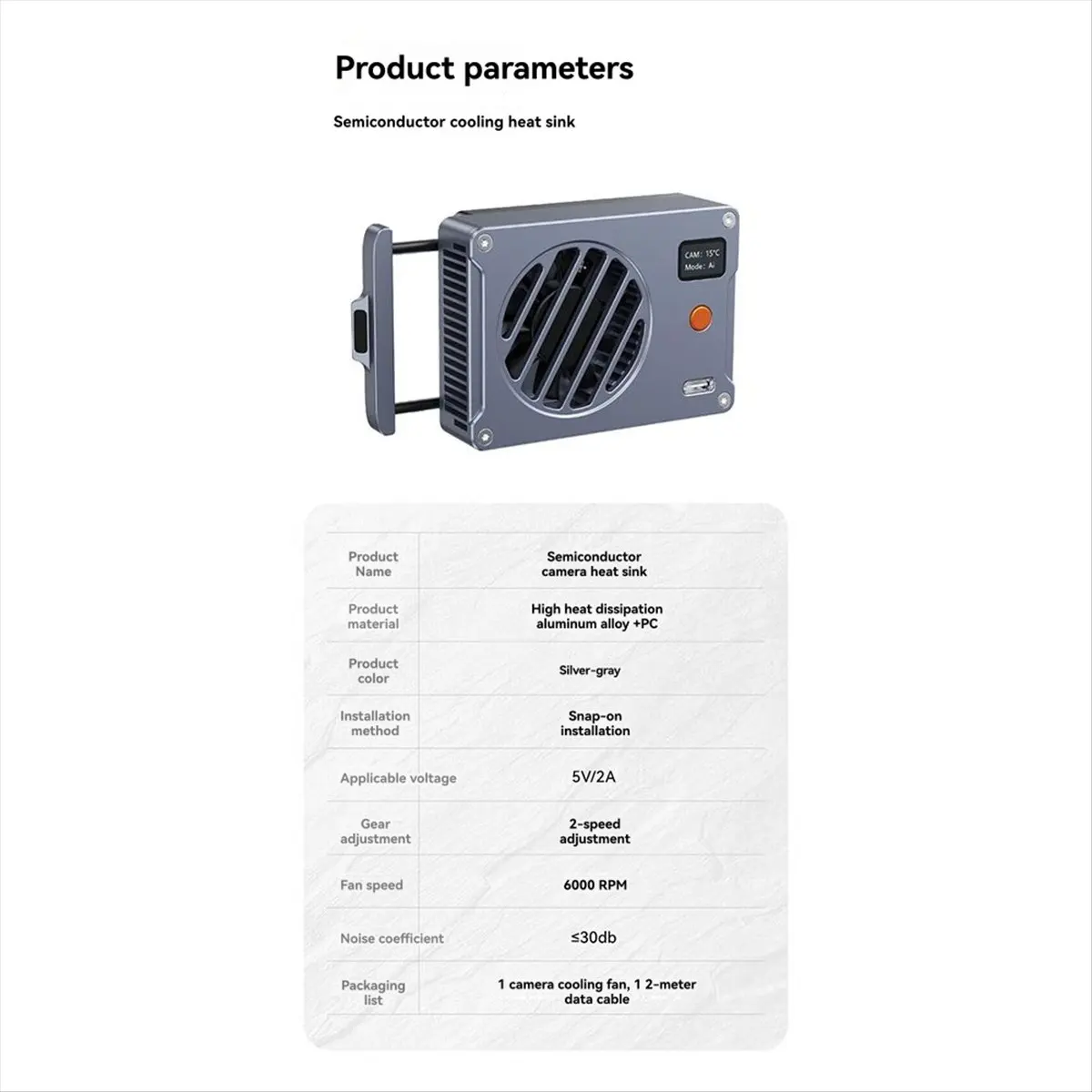 ABJA Camera Semiconductor Radiator for Sony ZVE10/A7S3/A7C2/Canon R5/R6/R8 Fuji XT4 Photographic Equipment Camera Radiator