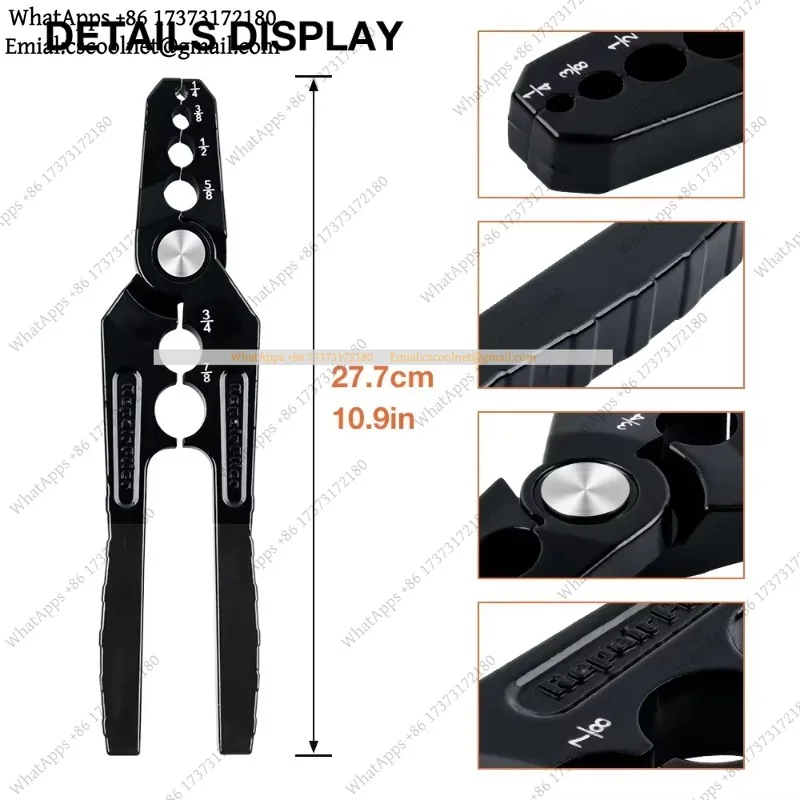 JS01 6-In-1 Air Conditioning Copper Pipe Rounding Pliers Flat Pipe Restore Tool Diameter 1/4 3/8 1/2 5/8 3/4 7/8 Inch