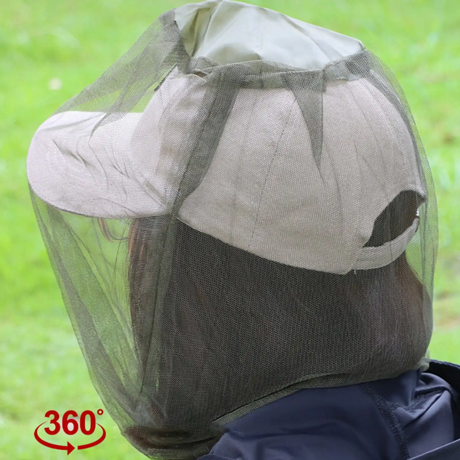 Breathable Mesh Head Net Summer Protection Fishing Hat Anti Mosquito Insect Hat Bug Mesh Cap for Camping Outdoor Travel