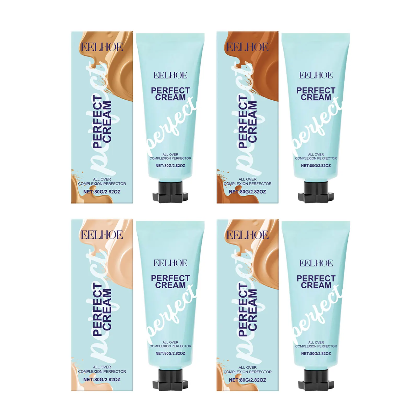 EELHOE BB クリームファンデーション防水防汗光沢のある肌美白フェイスコンシーラー深い水分補給高カバレッジ化粧ベース