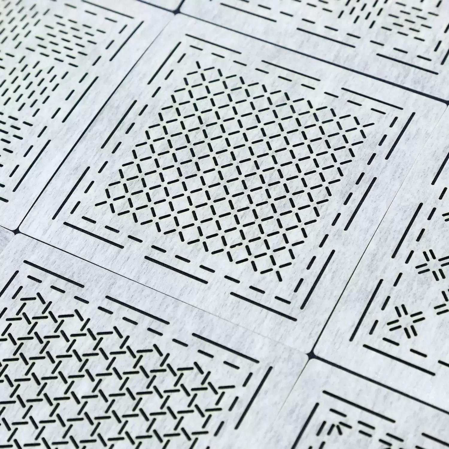 Dense Stitching tracing Quilting Template Sashiko Stencil Reusable PET formwork for Embroidery,coaster Decor,Fabric Drawing tool