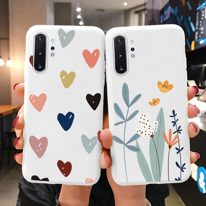 Soft Case For Samsung Galaxy Note 10 Note10 Plus Phone Cover Cute Flowers Butterfly Fundas TPU Coque For Samsung Note 10 Bumper