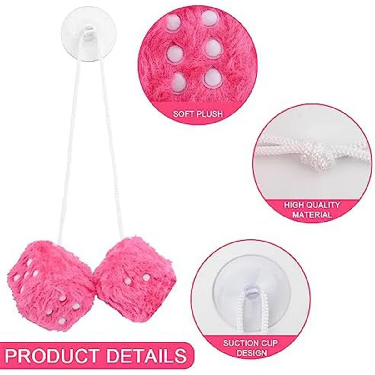 النرد معلق سيارة مع نقاط ، قلادة مرآة سيارة ، زخرفة داخلية ، ديكور أسود