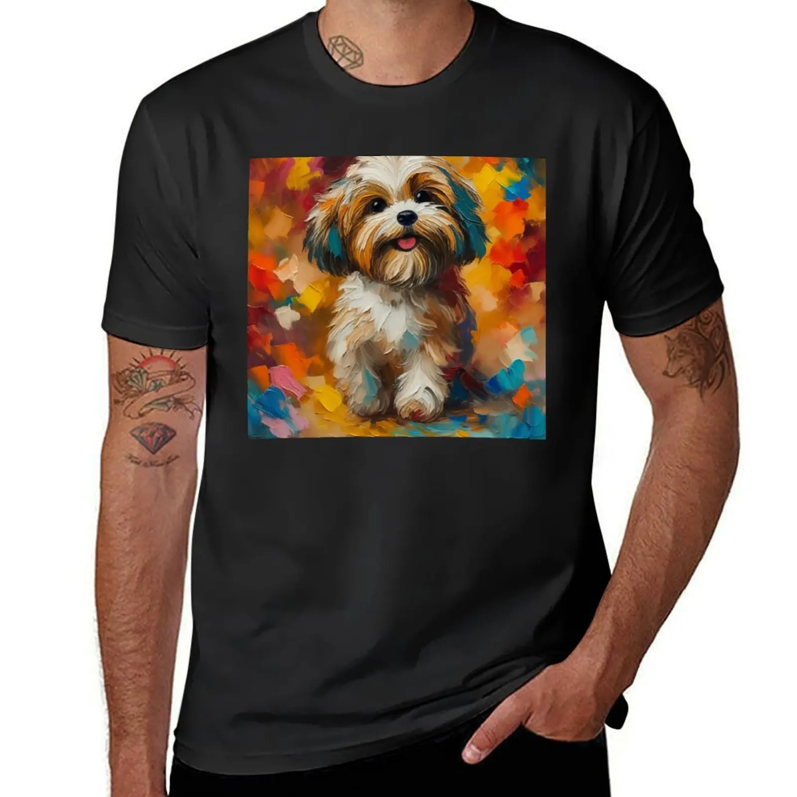 The Shih Tzu Artistic Essence T-shirt plain Blouse heavyweights summer clothes mens workout shirts