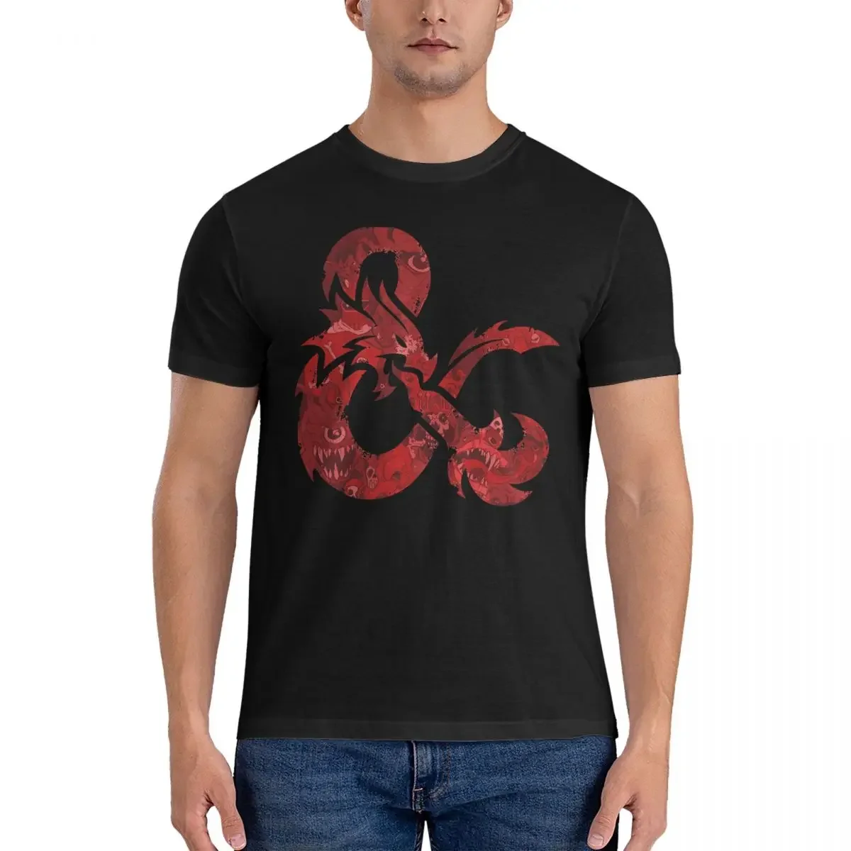 

Bestiary Ambersand T Shirt Men 100% Cotton Casual T-Shirts Round Collar D-Dungeons And Dragons DND Tee Shirt Short Sleeve