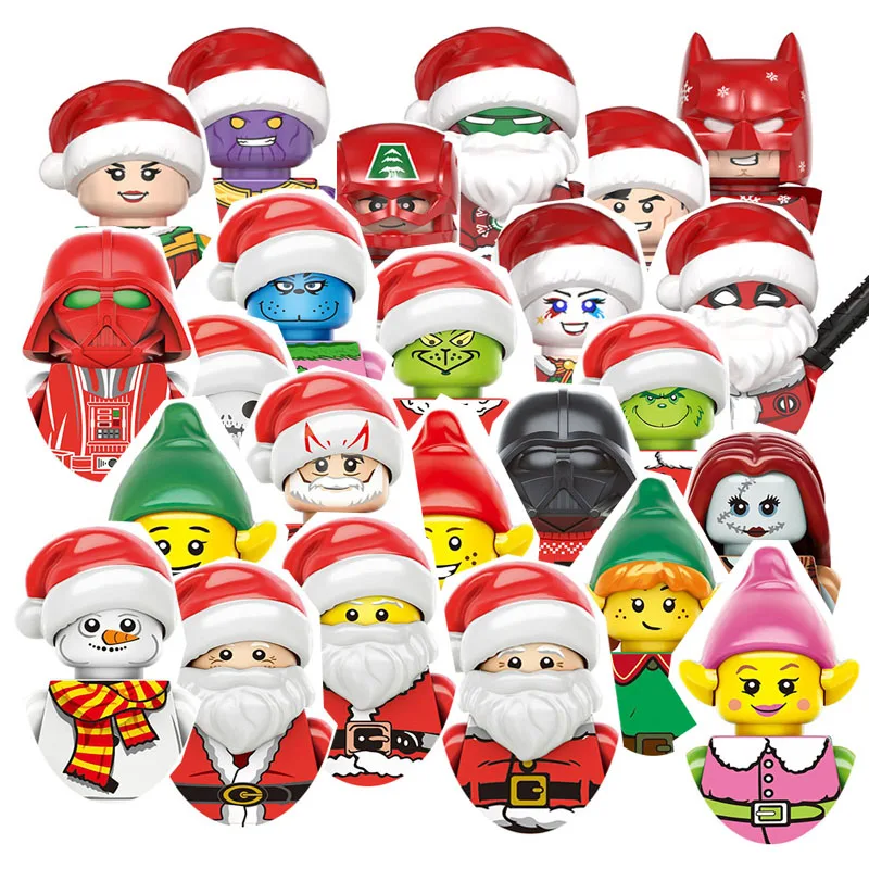

TV3011 TV3019 WM2073 Christmas Christmas Elf Santa Rex Holiday Elf Darth Vader Grinch Jake Sally Building block boy birthday toy