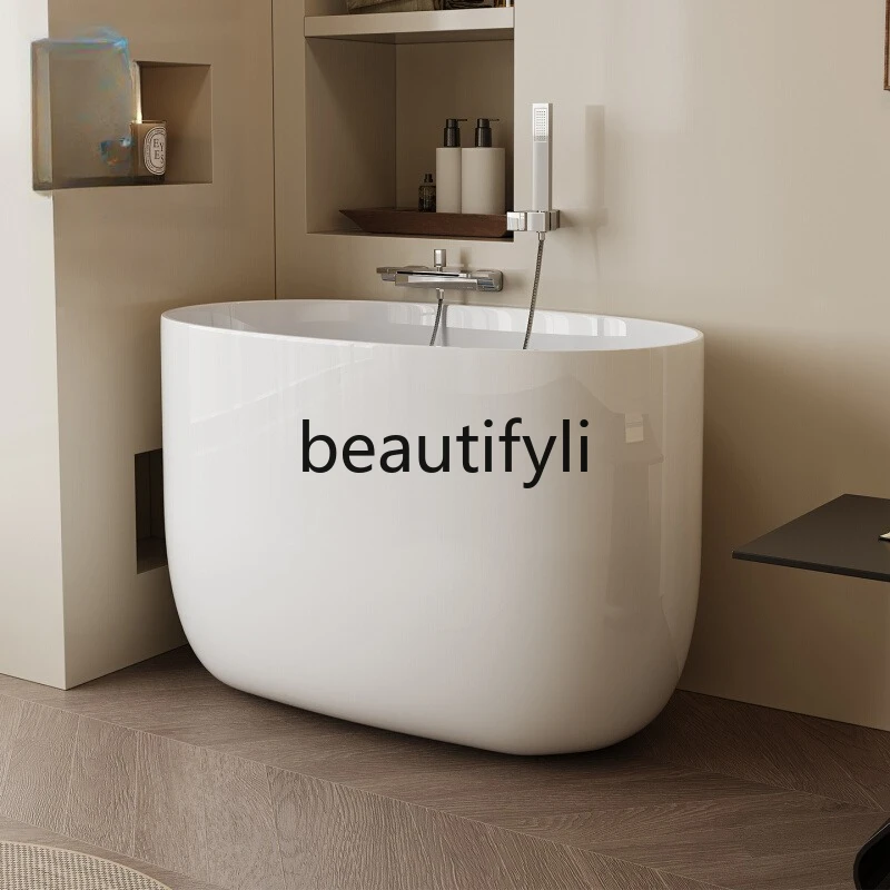 

Acrylic household small apartment deep bubble mini thin edge bathtub independent oval Japanese bath tub