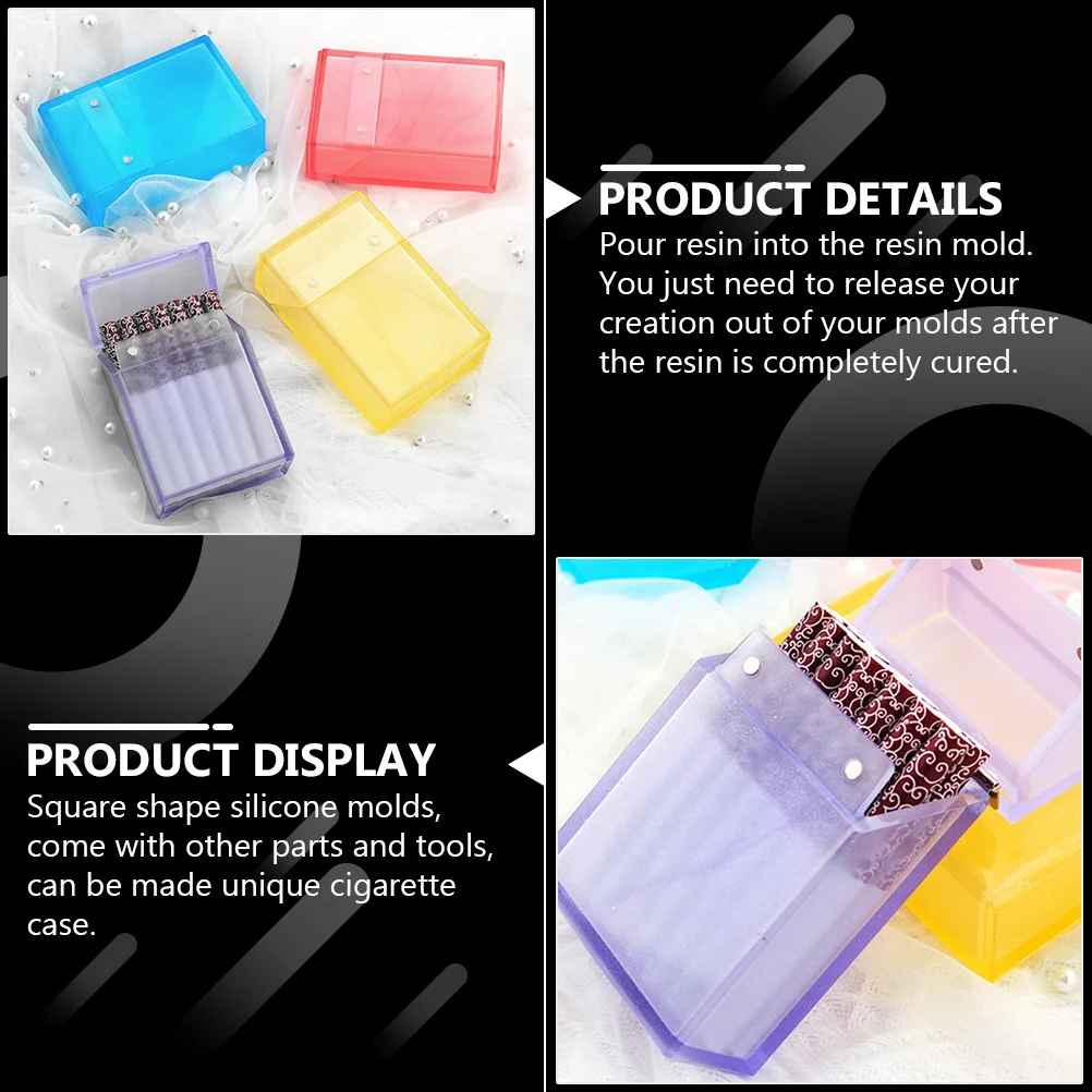 

5pcs Square Silicone Molds For Resin Art Craft Diy Cigarette Box Making Kit Handmade Gift Finished Case Mold Tool