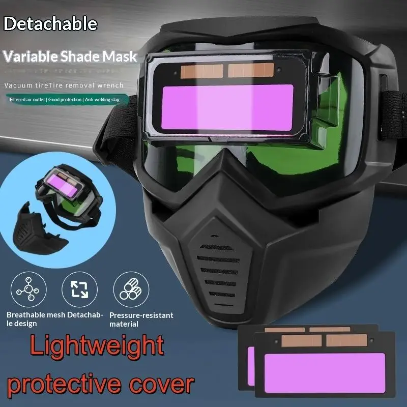 Auto Darkening Welding Helmet Solar Battery Dual Powered Anti Fog Lens for Cold Weather Welding Use