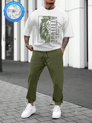 2024 Summer Men's Short Sleeve And Pants Lion Print Simple Style Men's Clothing Summer Fashion Sports Short Sleeve 2-piece Set