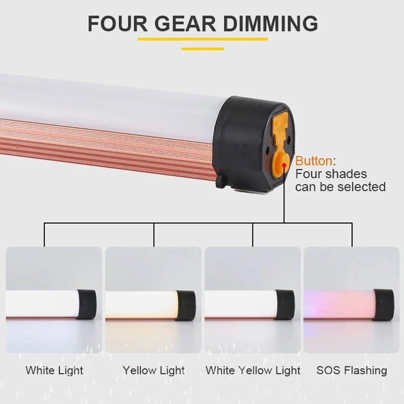 Multifunctional Rechargeable LED Work Light 98W 9200mAh, 4 Lighting Modes (White/Warm/Neutral/Strobe), USB Power Bank