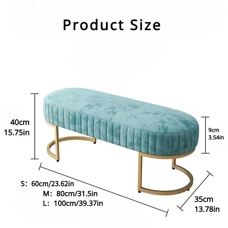 Ottomans Long Sofa Bench, Nordic Fabric Shoe Changing Bench, Home Doorway Corridor Fitting Room Chair image 5