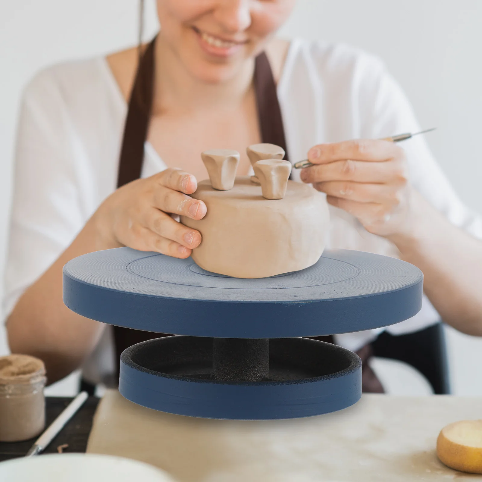 Ton-Drehteller, 15 cm, Gusseisen, Keramik-Werkzeuge, Keramik, Handwerk, Bildhauerei, rotierendes Lager, rotierender Kuchenständer, Kuchenständer