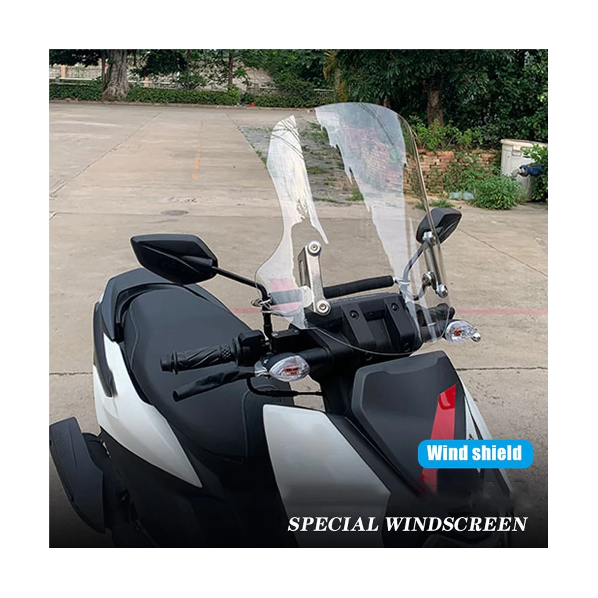 Universal Adjustable Windscreen Windshield Air Flow Deflector Flyscreen Windscreen for Motorcycle ATV Screen