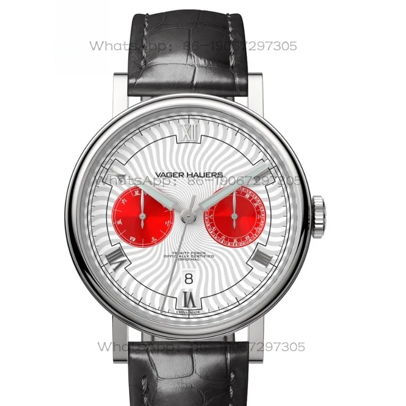 Original Guochao Panda Disc Watch Men's Ultra-thin Automatic Mechanical Watch Calendar Week Waterproof Men's Watch