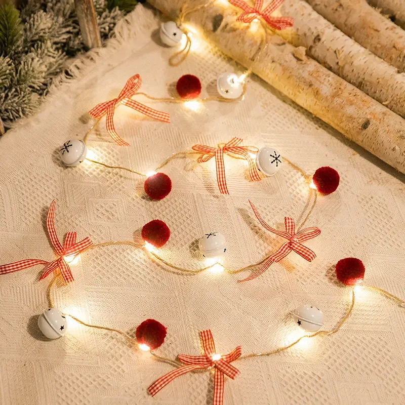 Christmas Garland Pine Cone Red Berry String Lights with 20 LED for Hone Indoor Table Fireplace Mantle Xmas Tree Decoration