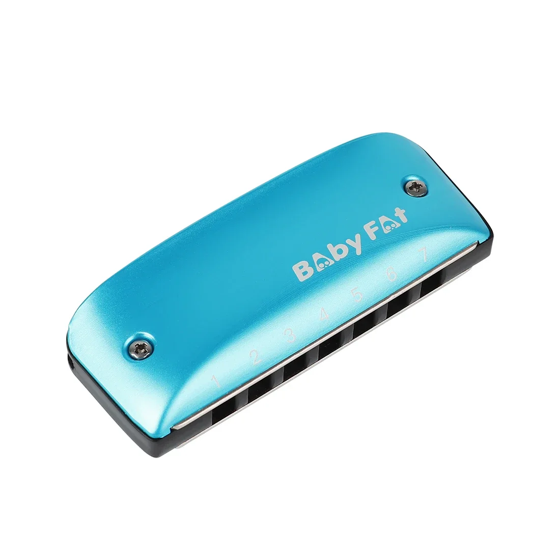 Baby Fat 7-hole Blues Harmonica A/B/C/D/G/F Key Blues Harp Magnesium Aluminum Alloy Oxidized Coloring For The Housing Cover