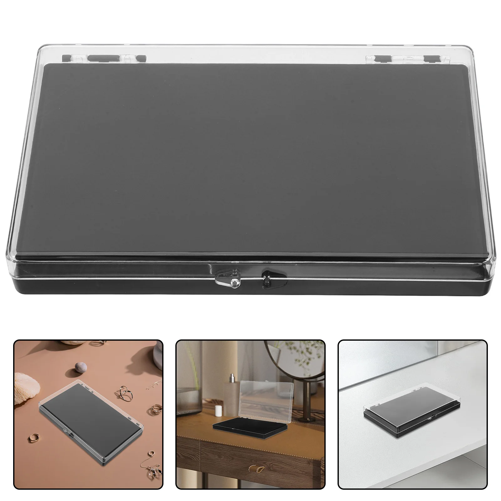 

Transparent Pin Display Case Badge Storage Box Jewelry Organizer for Rings Medals Brooch Holder Collectibles Mini Jewellery Box