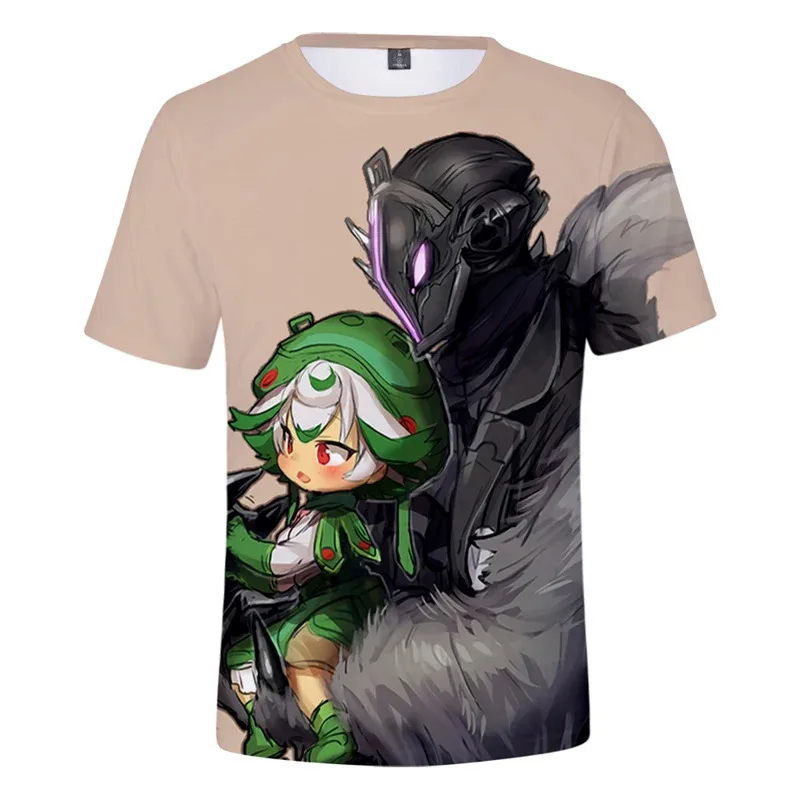 2025 yiyi2025yiyi2021 Nanachi صنع في الهاوية Reg Kawaii أنيمي T- ثلاثية الأبعاد طباعة الرجال النساء الشارع الشهير نمط س الرقبة تي شيرت Harajuku Ca #1