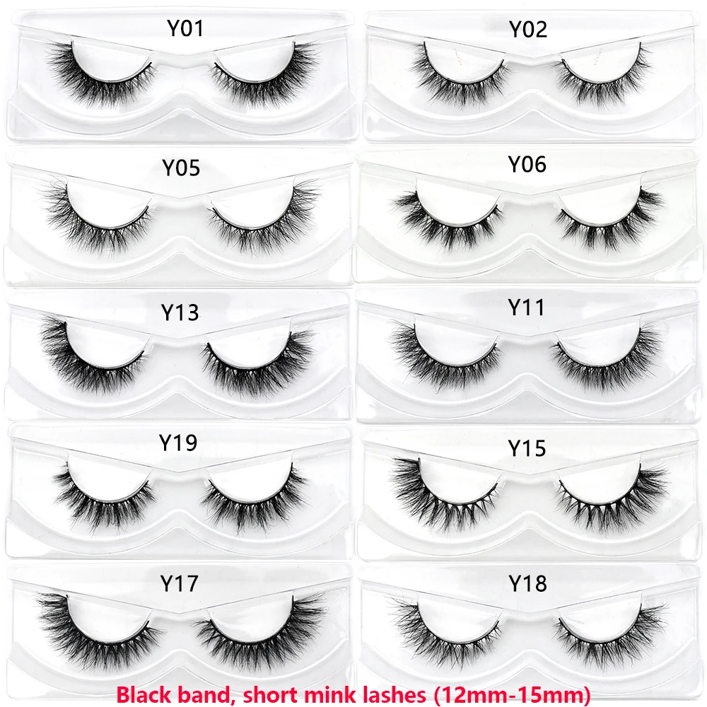 FOXESJI Makeup False Eyelashes Short Mink Half Lashes Fluffy Wispy Soft Cross Mink Eye Lashes Natural Short Lashes Extension
