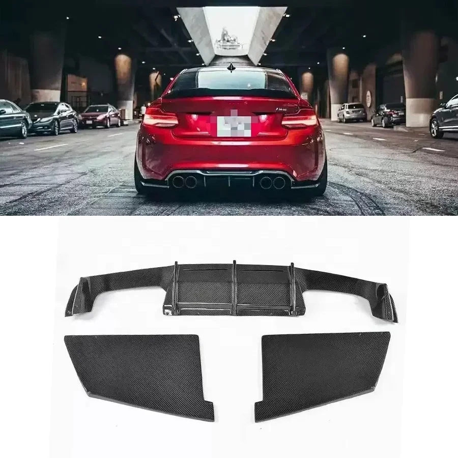 MTC Style Carbon Fiber Rear Diffuser For BMW M2C F87 M2 Rear bumper Diffuser 2016+ Car Parts