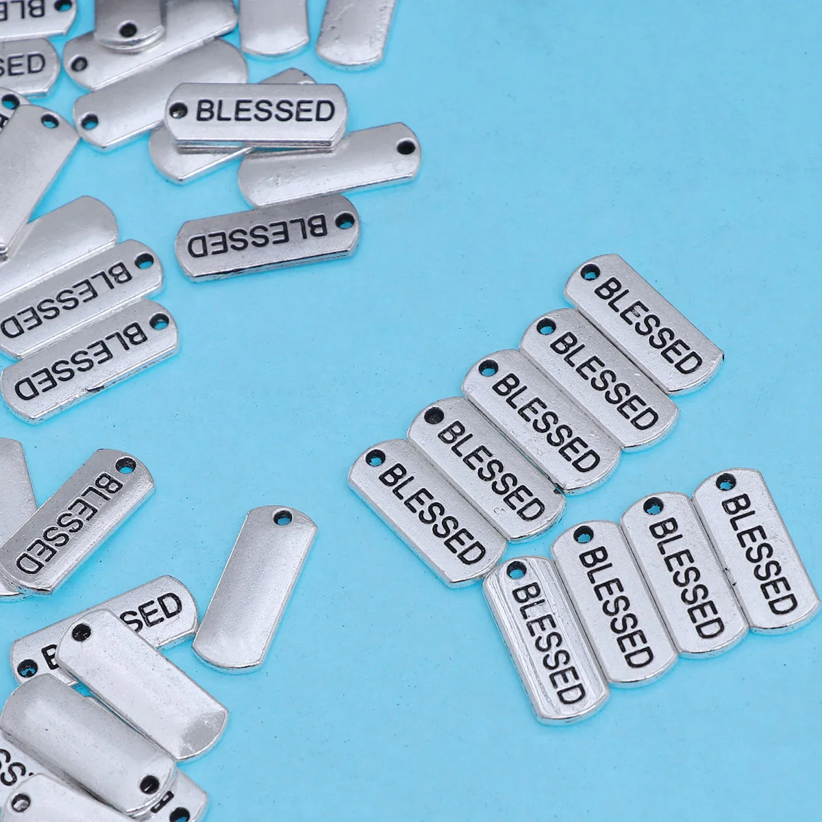 

100Pcs Alloy Pendant Charms Silver Tone Alphabet DIY Jewelry Making Accessories for Necklace Bracelet Keychain Craft