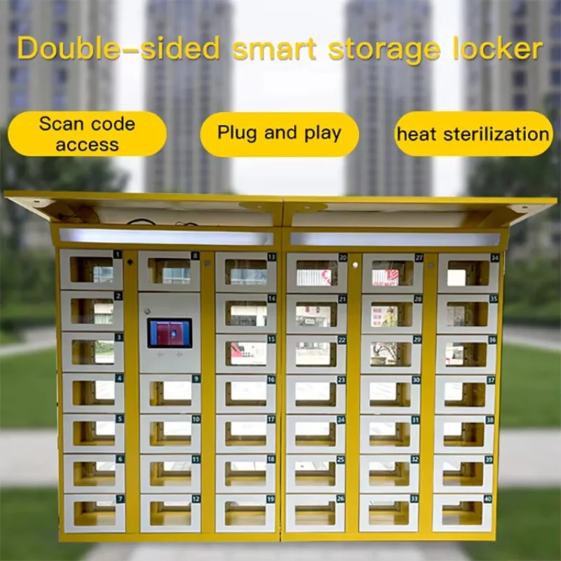 Custom Double Sided Locker Electronic Lock Assembled Cold Rolled Steel Smart Food Storage Cabinet Direct from Factory