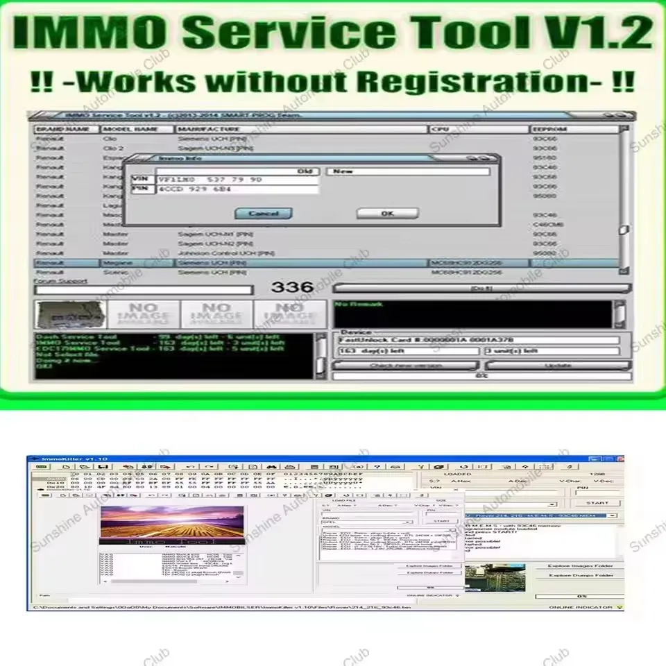 

Software de reparación de automóviles, herramienta de servicio IMMO V1.2 immo off Virgin eprom IMMO KEY PIN CODE calculadora aaa