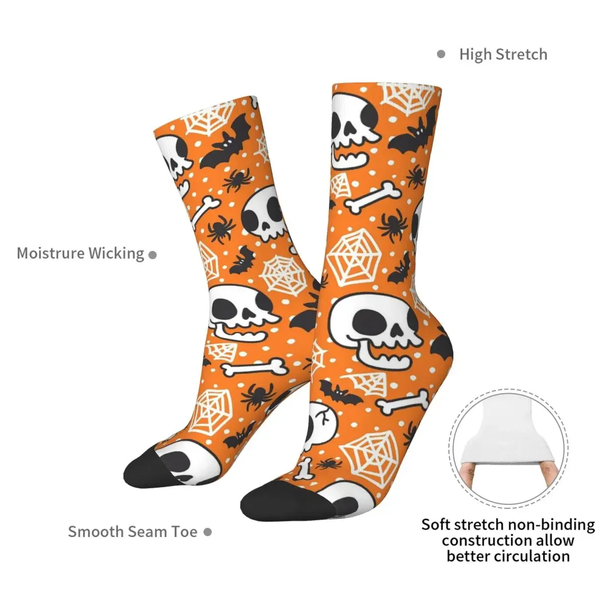 Ghost Pumpkin Halloween Socks Harajuku Super Soft Stockings All Season Long Socks Accessories for Man's Woman's Birthday Present