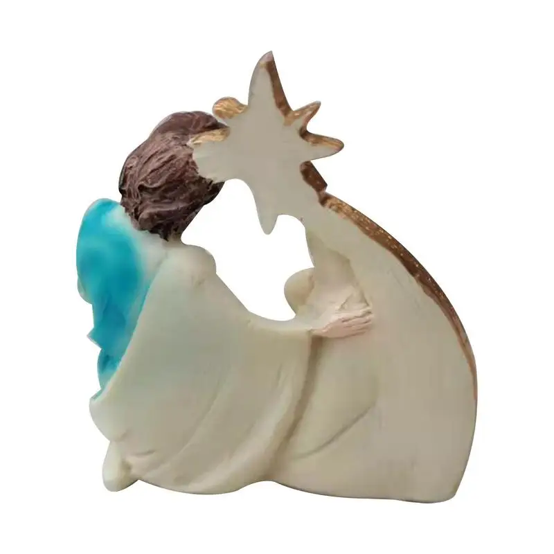 Holy Family Figurine Nativity Tabletop Scenes Resin Handicrafts Sculpture Home Decor Ornament Religious Christmas Decoration