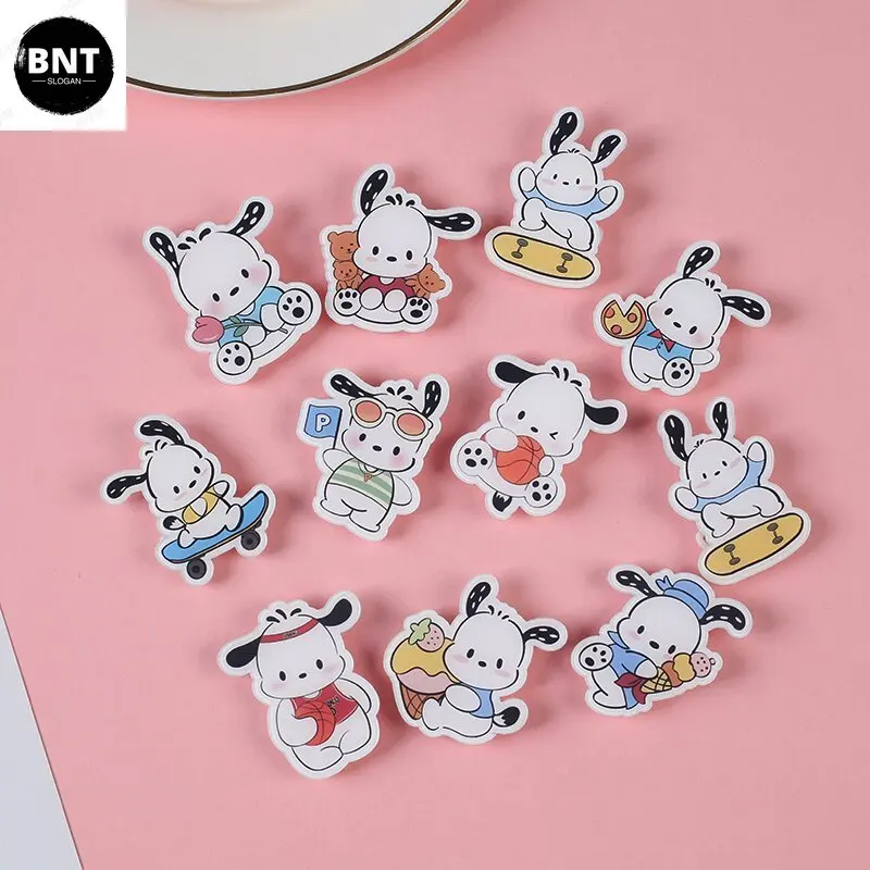 Sanrio Pochacco Cartoon Brosche Anime Anime Figur Waren Dekoration Anstecknadeln Rucksäcke Kleidung Dekoration Weihnachts geschenk