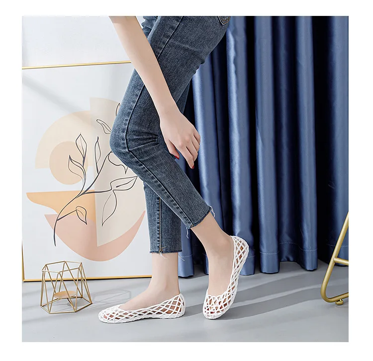Damen-Netzgewebe-Ballerinas 2026 Sommer Markendesign Hohle Alltagssandalen Bequeme Netz-Strandschuhe – Detail 6