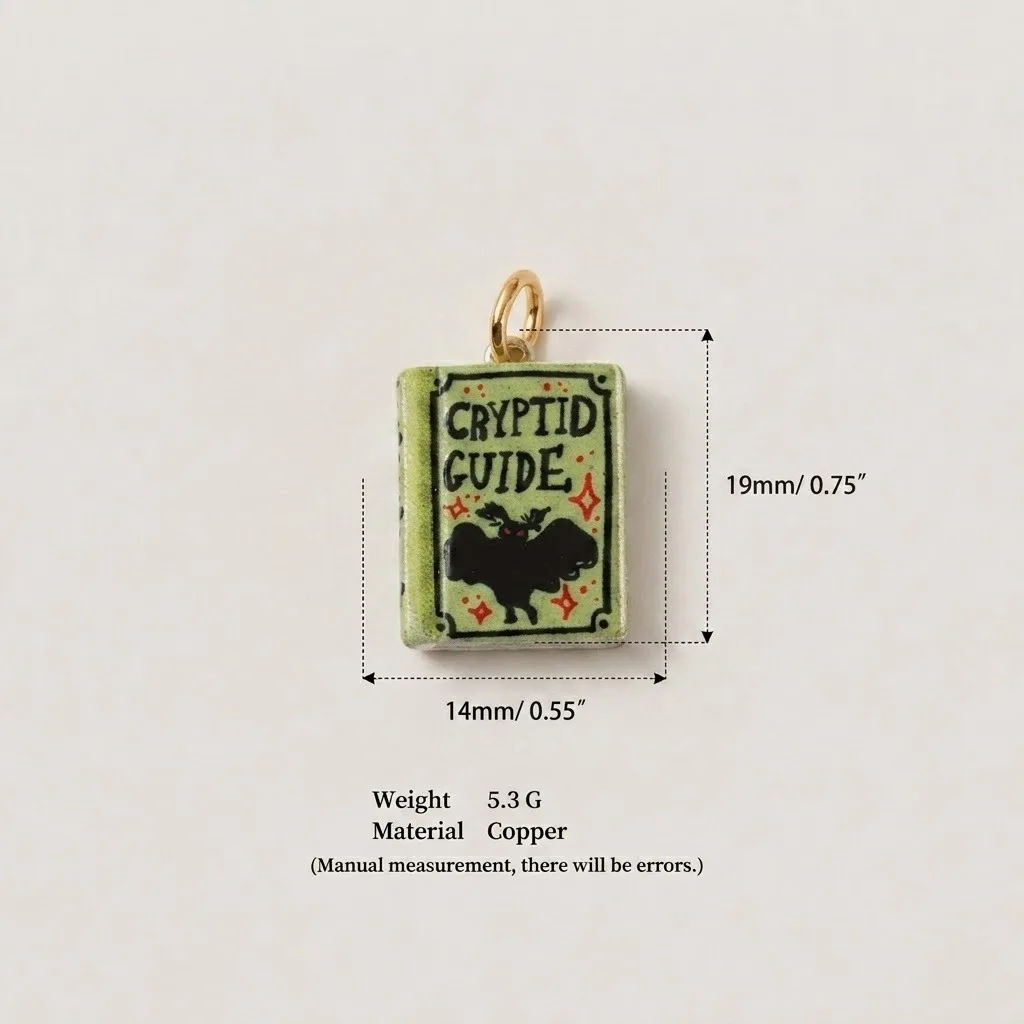 Kupfer Mini-Buch-Anhänger, Buchliebhaber-Anhänger, DIY Schmuckherstellung, Halskette Armband, Handgemachtes Bastelzubehör – Detail 7
