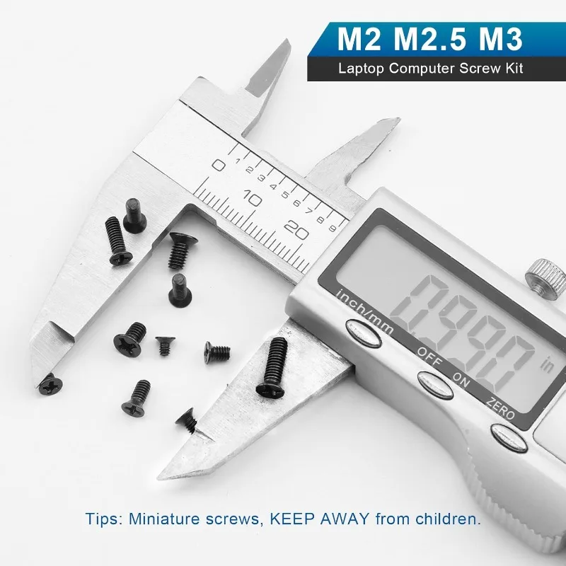 450개 카운터싱크 플랫 헤드 필립스 미니 블랙 크로스 KM 나사 노트북 컴퓨터 나사 액세서리 키트 M2 M2.5 M3