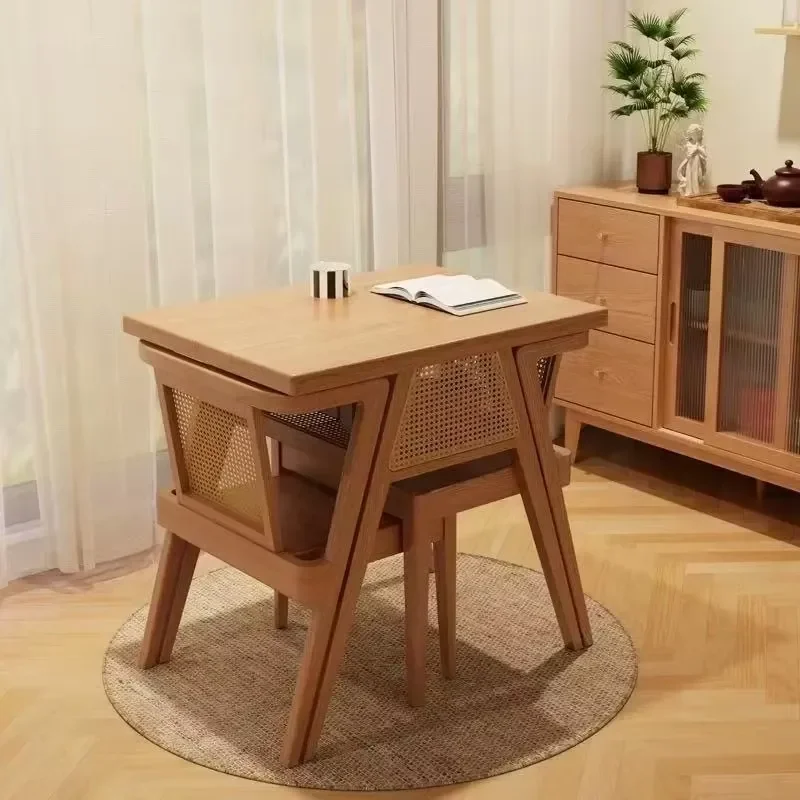 Nordic style winter 3-piece set of solid wood tableware modern flat backrest table and chairs restaurant furniture