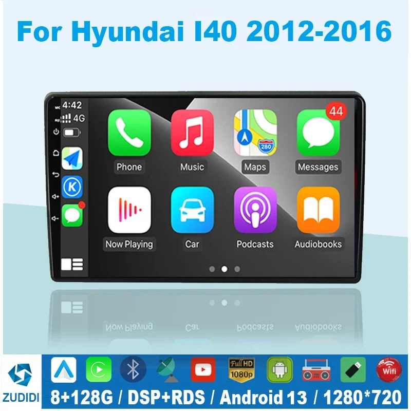 128G For Hyundai I40 2012-2016 Car Radio Multimedia Video Player Navigation Stereo GPS Android all in one 2din 2 Din Dvd Carplay