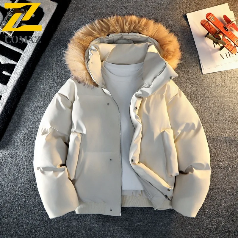 

Пальто с воротником из искусственного меха на плюшевой подкладке, американский винтажный стиль, осень-зима, новая свободная парка с капюшоном, хлопковая куртка, повседневная одежда