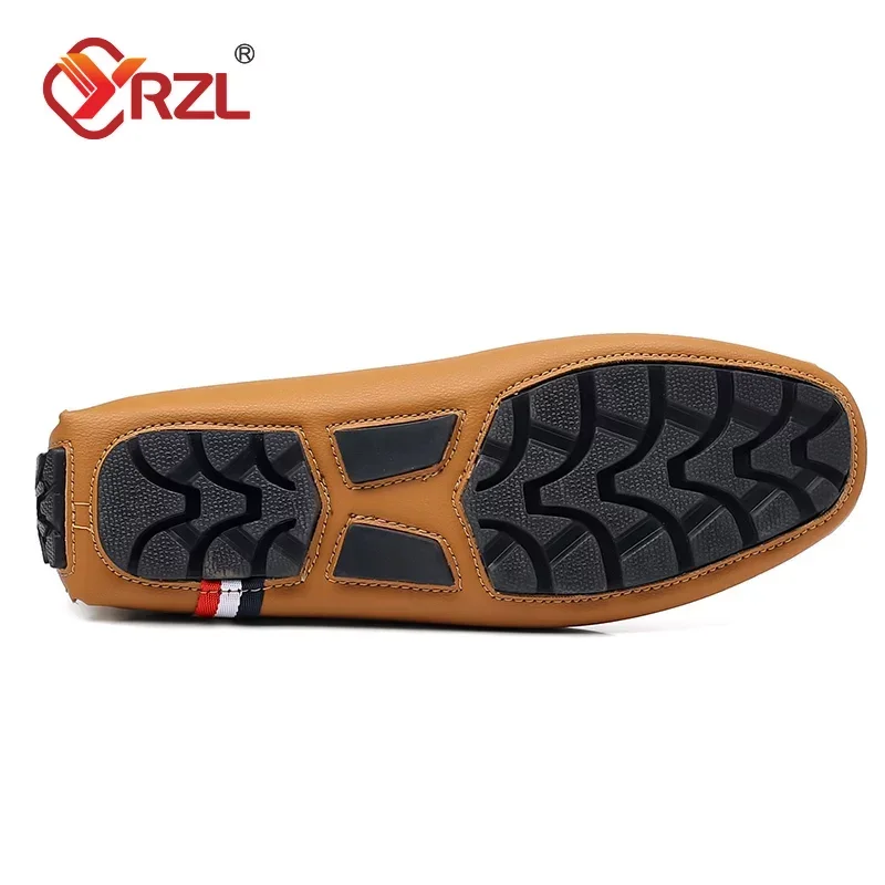 YRZL Loafers Men Casual PU Leather Loafers Mens Shoes Italian Comfortable Moccasins Luxury Formal Slip on Driving Shoes for Men