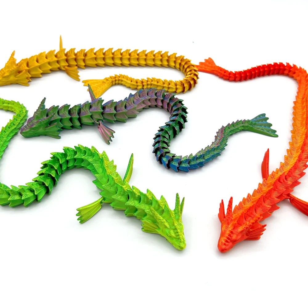 3D Printed Toys Multi-joint Legendary Sea Dragon Model Ornament Realistic Animal Figures Decorations Desktop Novelty Kids Gifts